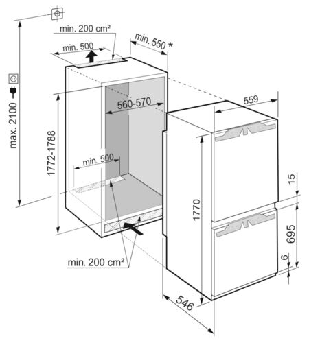 Двухкамерный холодильник Liebherr ICNe5133